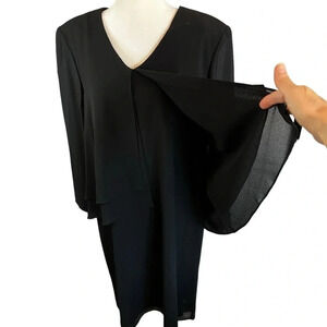 vintage PATRA STENAY Layered Lined Black Dress Crystal Buttons Size 14